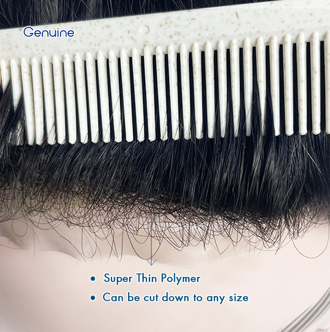 0608 Natural Looking Thin Skin Full PU Knotted Real Human Hair Prosthesis Men Indian Human Hair Piece Toupee for Men Toupee