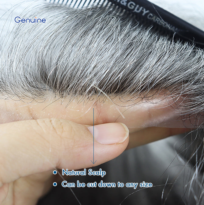 Replacement Hair System Thin Skin Injection PU Silicone Curly Natural Color Human Hair Toupee for Men