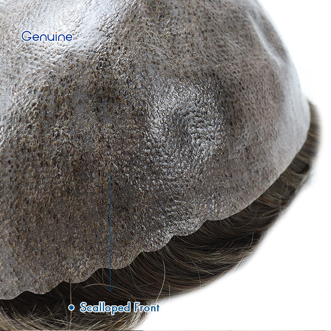 SKIN Injection Thin Skin PU Men's Toupee: 0.12mm Durable Indian Human Hair Wig - Capillary Prosthesis Hair Replacement