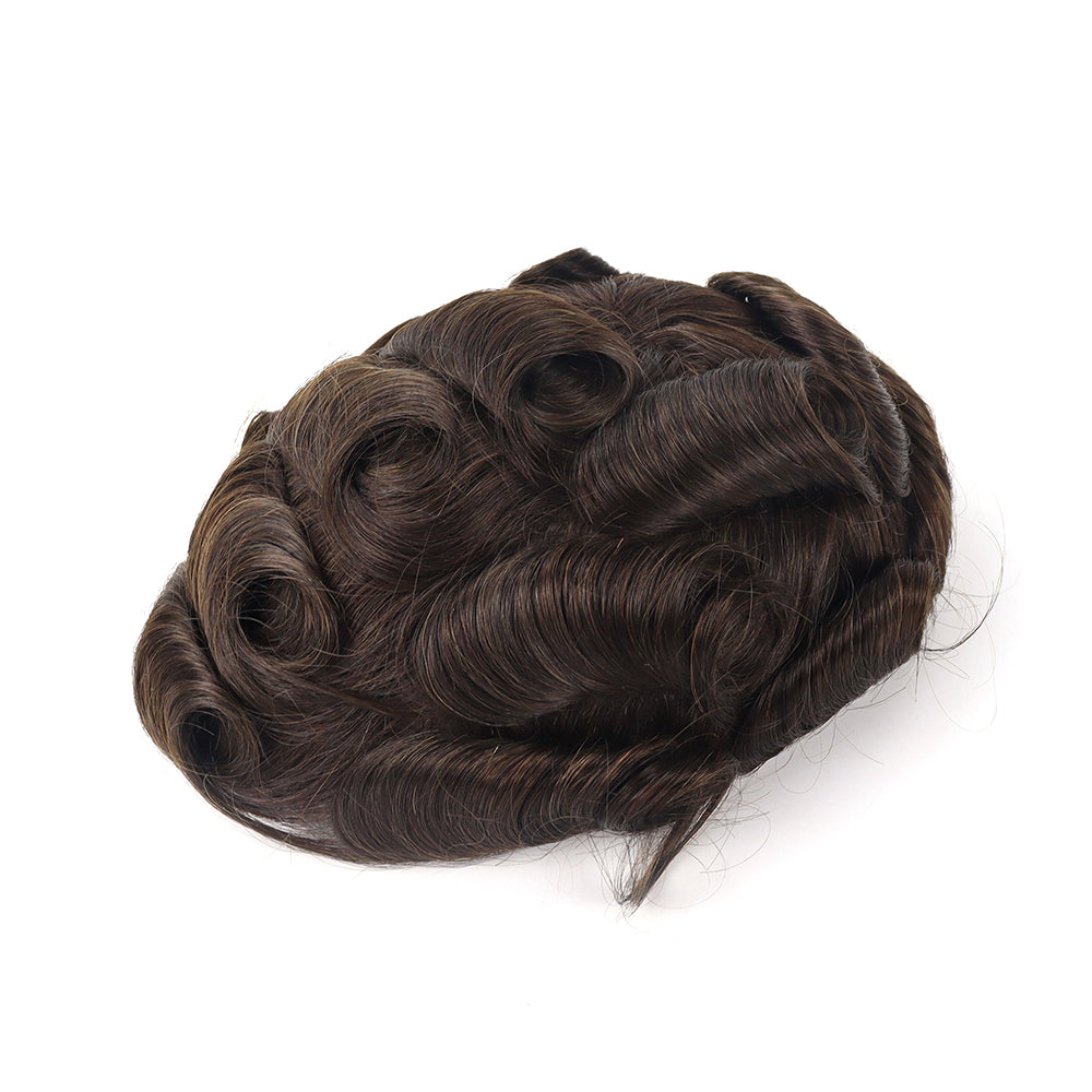 0.02mm V Loop Human Virgin Hair Toupee Mirage Wigs Super Thin Skin Hair Relplacem Men's Hair Replacement