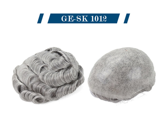 Durable Single Knotted Thin Skin Toupee for Men 0.10 0.12mm Human Hair Replacement System