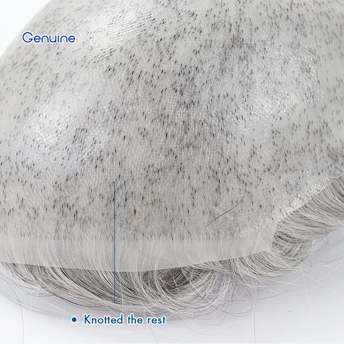 Durable Single Knotted Thin Skin Toupee for Men 0.10 0.12mm Human Hair Replacement System