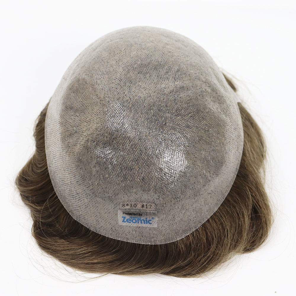 Genuine Hair | 0.06mm Antimicrobial Thin Skin | Split Knot Durability | Zeomic™ Scalp Health Tech | Hybrid Realism Toupee