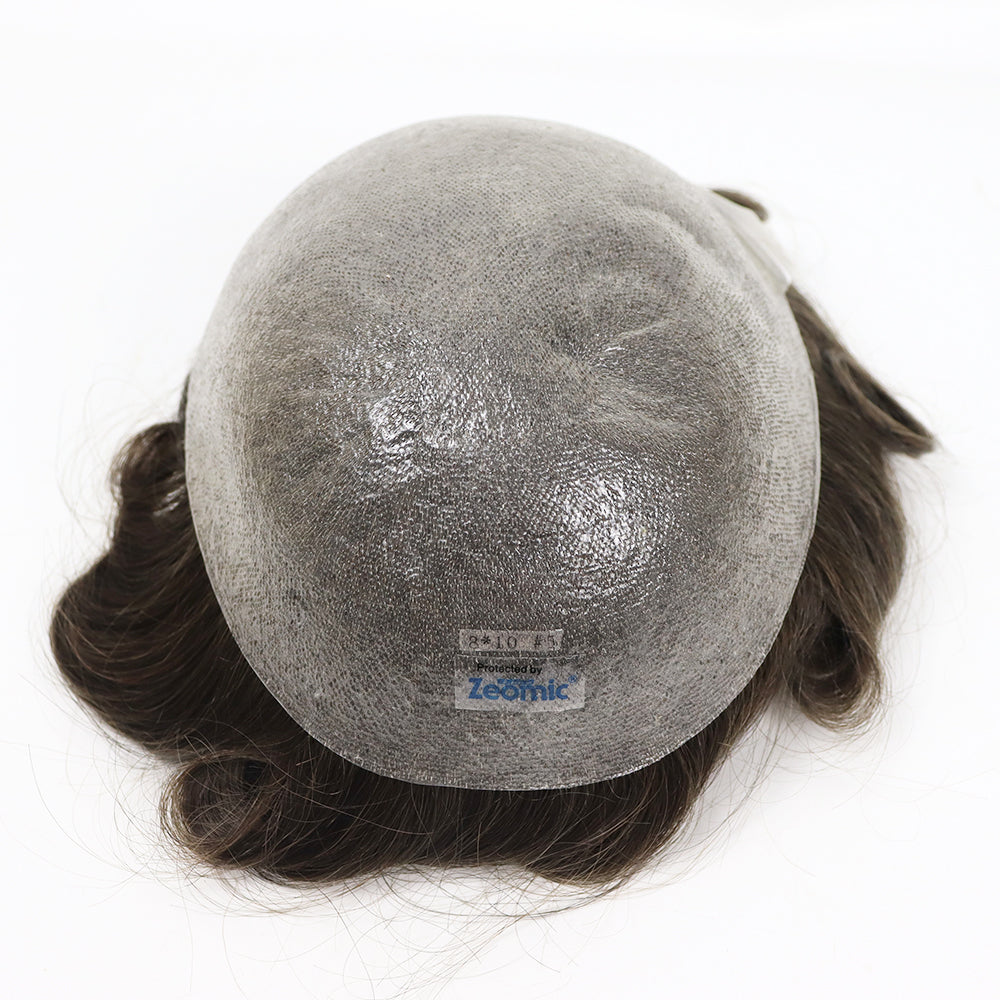 Genuine Hair | 0.04mm Antimicrobial Ultra-Thin Skin | Zeomic™ Scalp Health Tech | V-Loop Knotless Realism Toupee