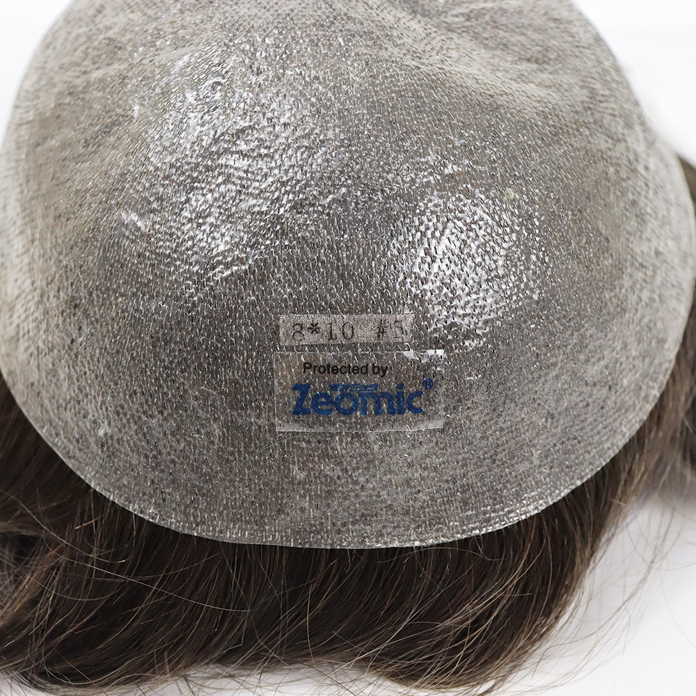 Genuine Hair | 0.04mm Antimicrobial Ultra-Thin Skin | Zeomic™ Scalp Health Tech | V-Loop Knotless Realism Toupee