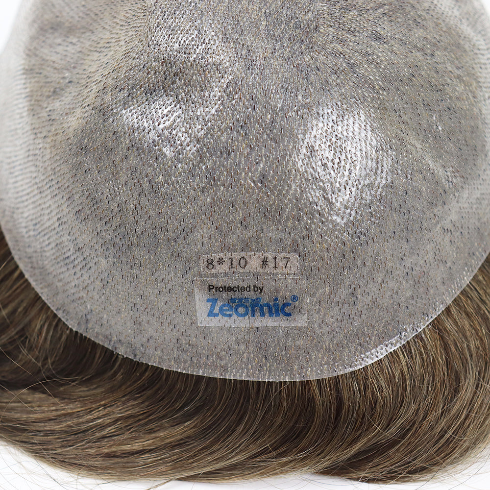 Genuine Hair | 0.06mm Antimicrobial Thin Skin | Split Knot Durability | Zeomic™ Scalp Health Tech | Hybrid Realism Toupee
