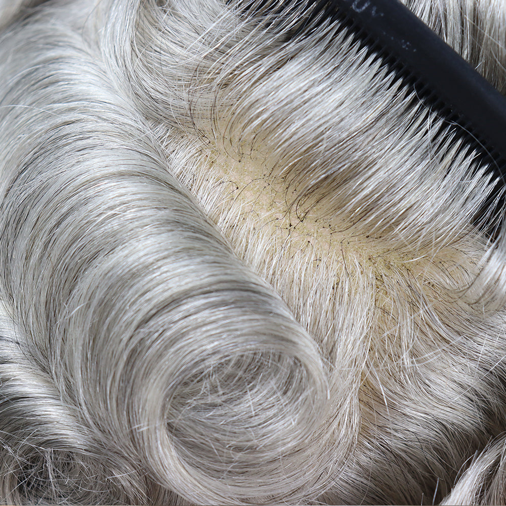 Genuine Hair | G6 Antimicrobial Hair System | Q6 Swiss Lace Center with Poly Strip sides and back | Zeomic™ Scalp Health Tech
