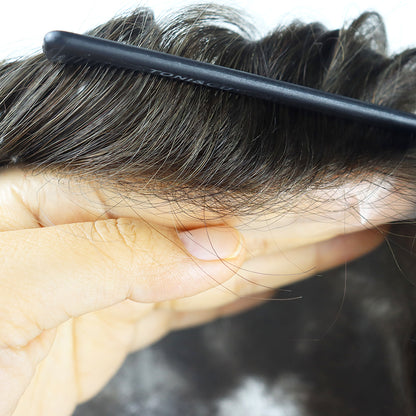 Close-up of the ultra-thin PU edge on the 0.04mm hair system