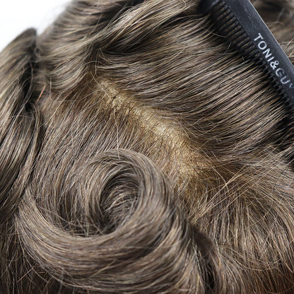Close-up of the V-loop front hairline on the 0.04mm thin skin system