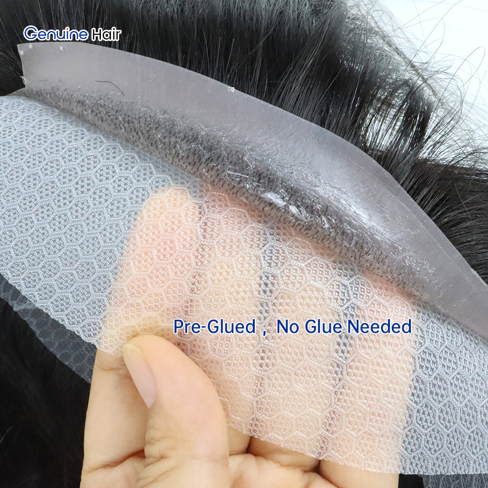 Self-Adhesive Injection PU Hair Topper for Women 100% Chinese Remy Cuticle Human Hairpiece No Glue Seamless Natural Scalp