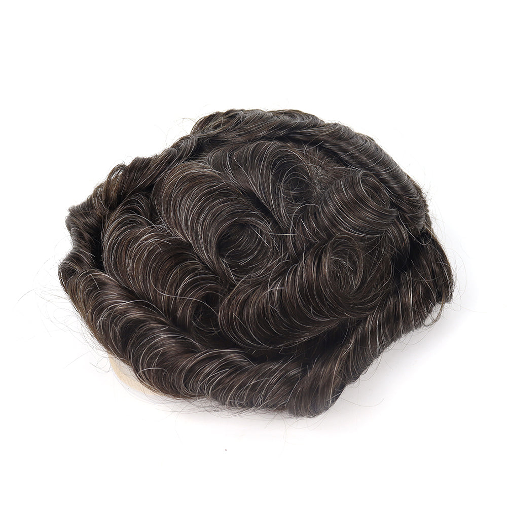 SWISS FULL LACE Ace Toupee Unit 100% Human Hair Toupee for Men Stock Hair Replacement Systems Toupee Men
