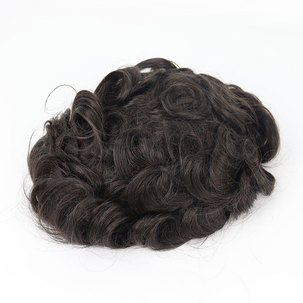 Versalite Remy Hair French Lace Front Fine Mono Mens Toupee PU Skin 100% Human Hair System