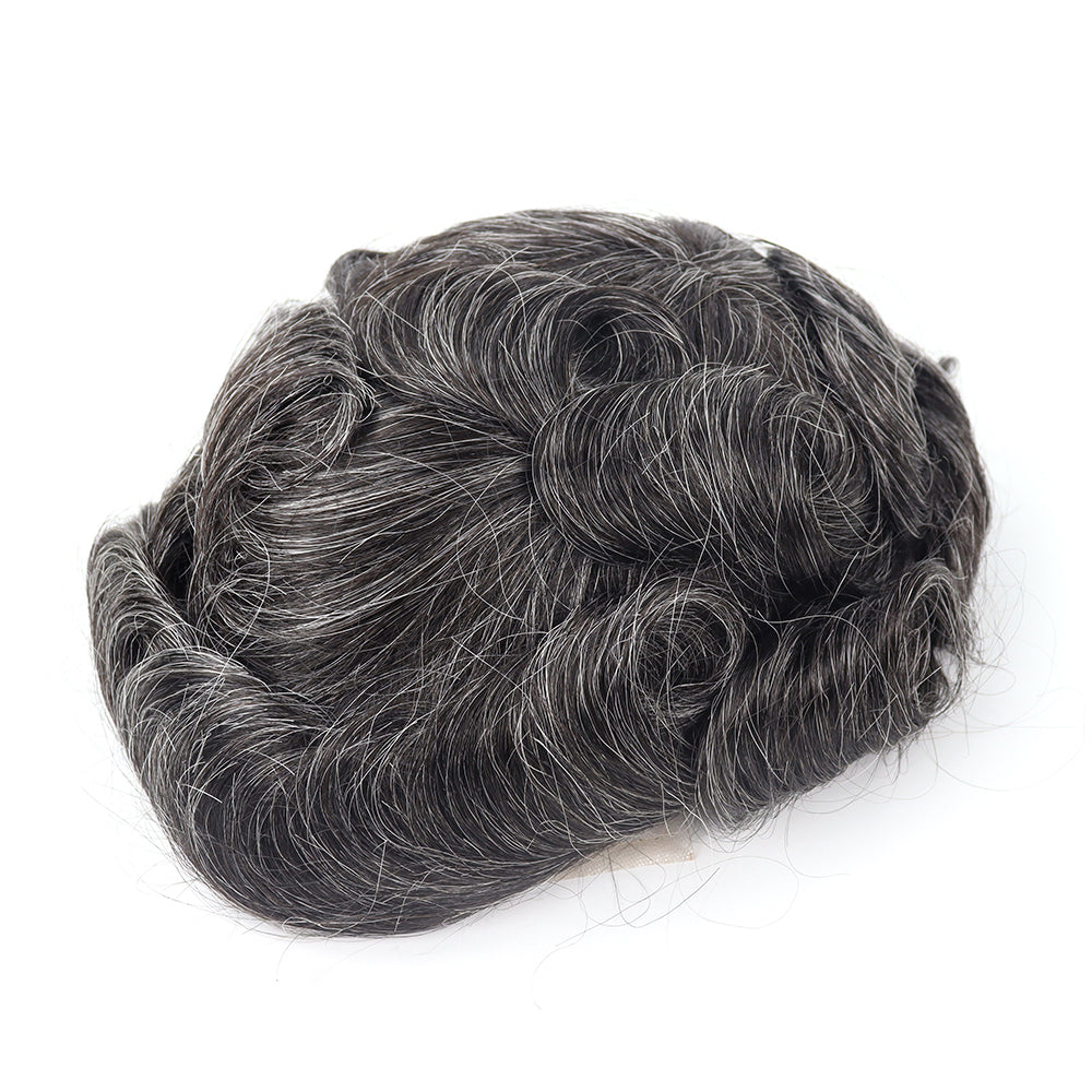 Q6 Hair Replacement System French Lace & PU Base Density Medium 130% Men's Toupee