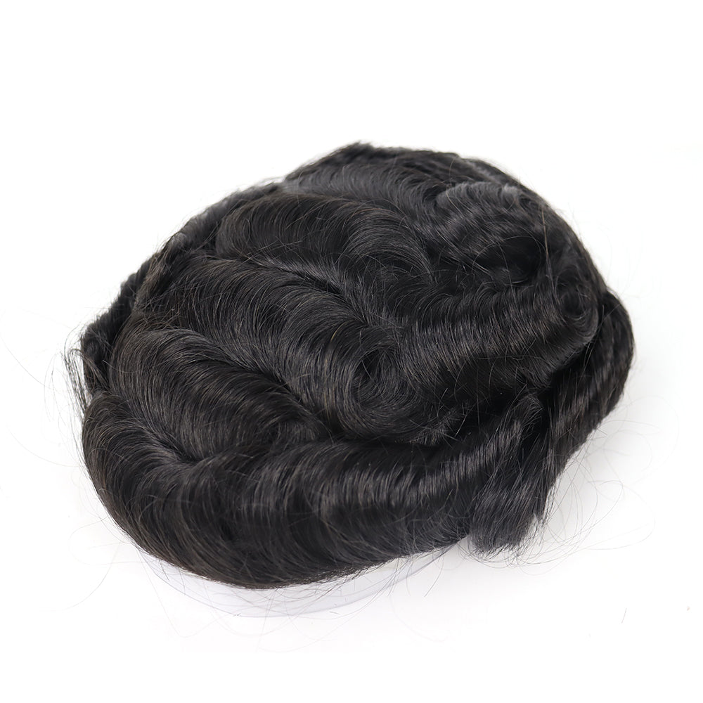New Arrival Human Hair Toupee Super Thin Skin Base Invisible Knots Natural Hairline Human Hair Toupee for Man