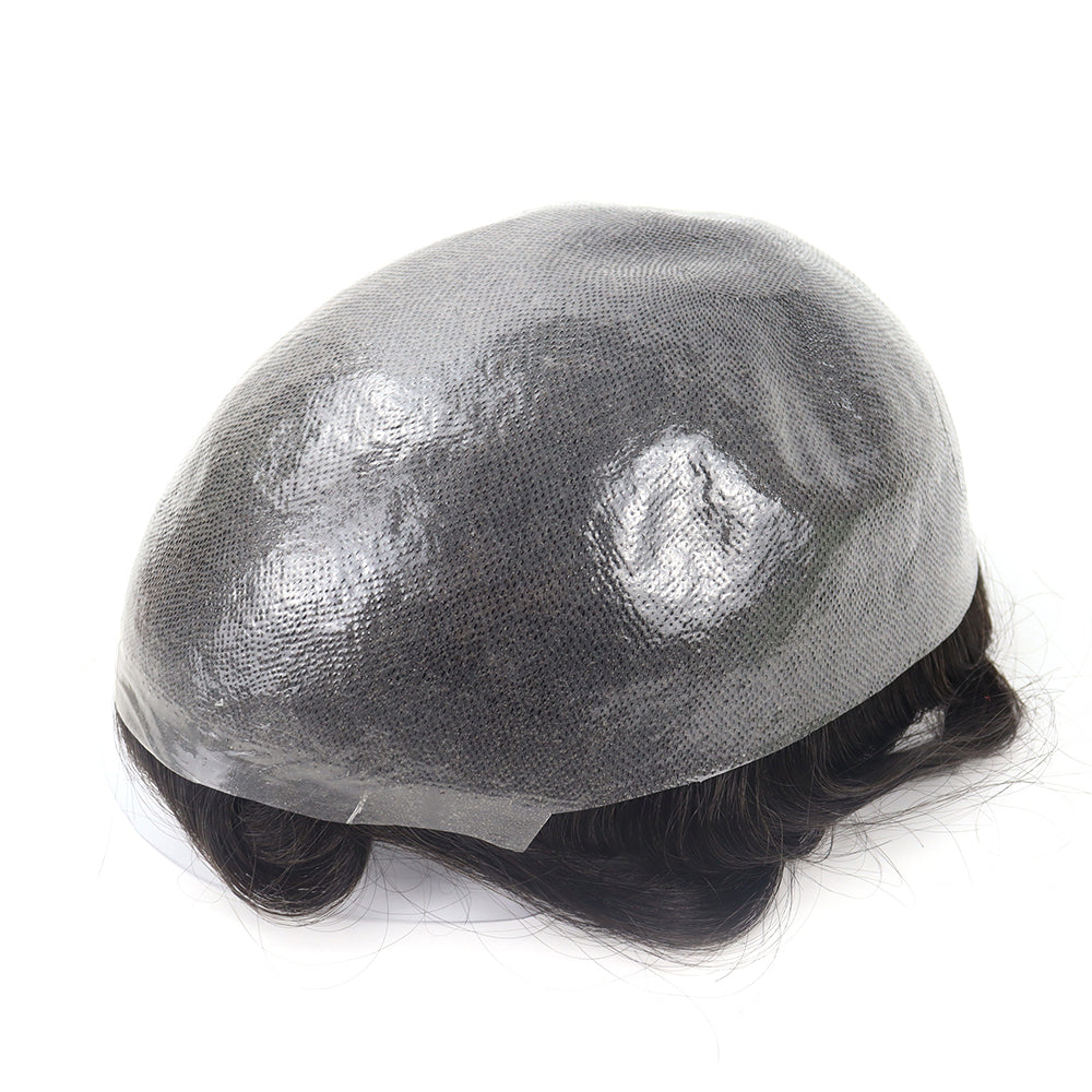 0608 Natural Looking Thin Skin Full PU Knotted Real Human Hair Prosthesis Men Indian Human Hair Piece Toupee for Men Toupee