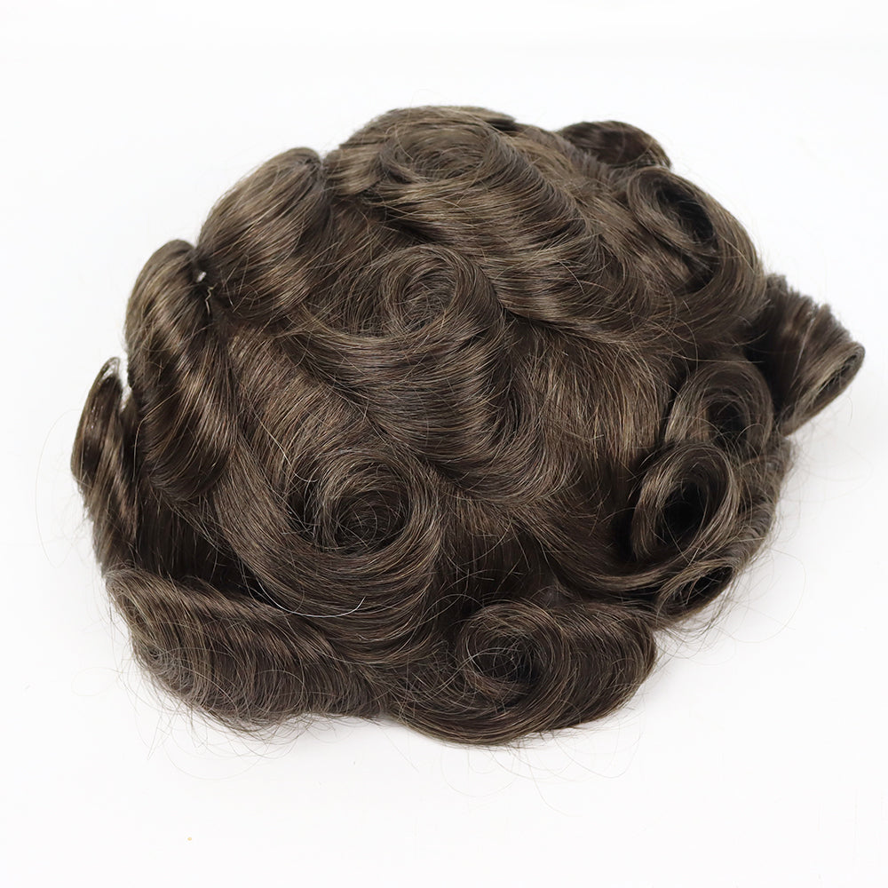 Genuine Hair | 0.04mm Antimicrobial Ultra-Thin Skin | Zeomic™ Scalp Health Tech | V-Loop Knotless Realism Toupee