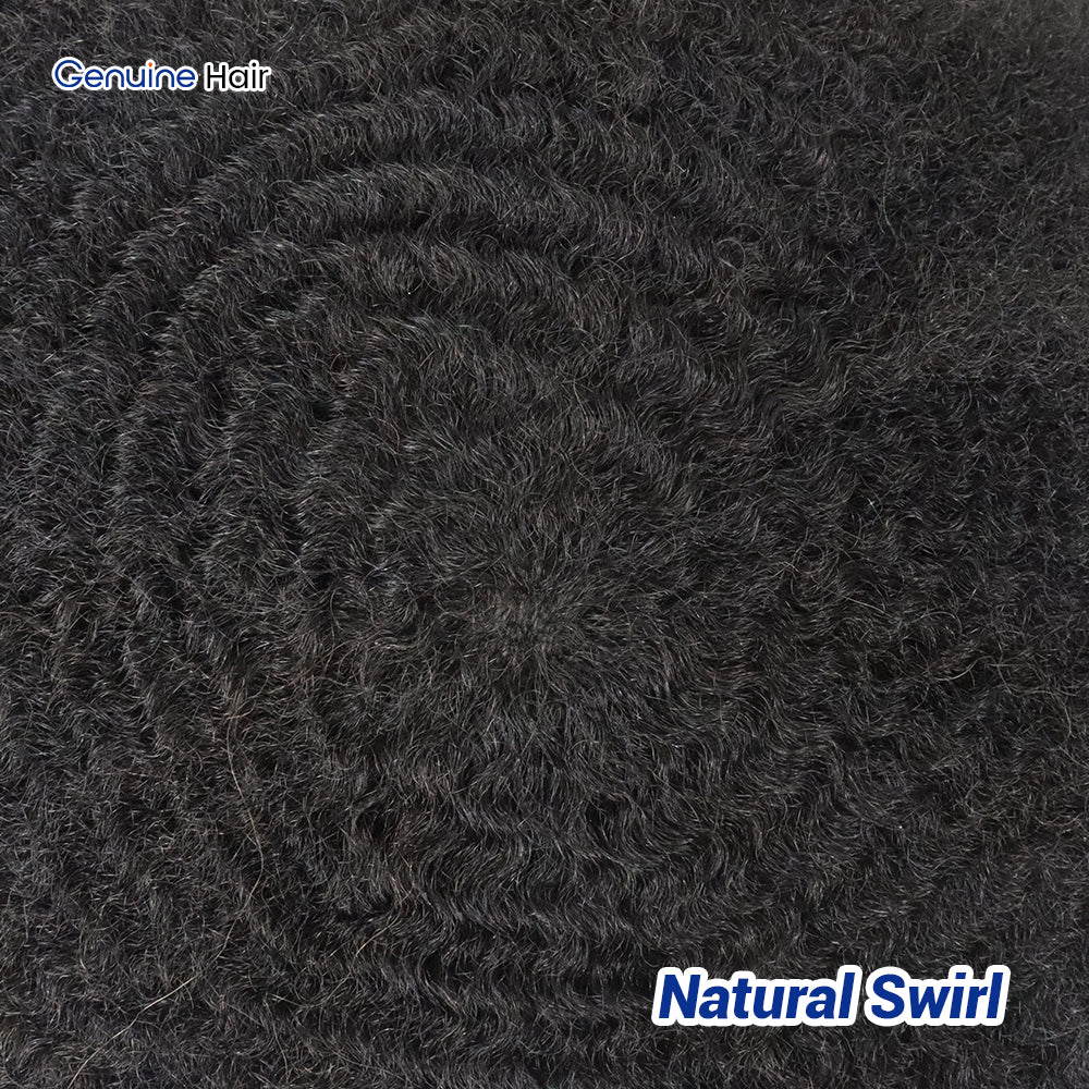 Black Men Hair System Tight Afro Wave 0.08mm Polyurethane Toupees for Men Durable Skin Unit Men's Wigs