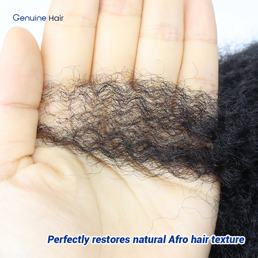 Black Men Hair System Tight Afro Wave 0.08mm Polyurethane Toupees for Men Durable Skin Unit Men's Wigs
