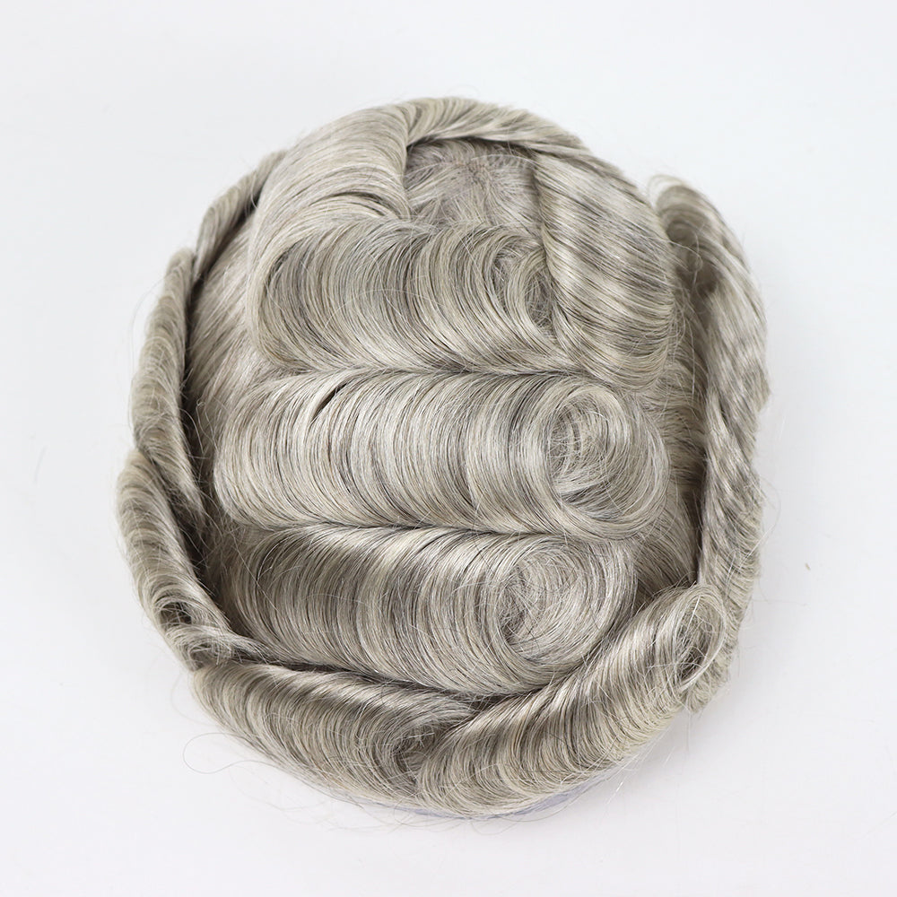 Genuine Hair | G6 Antimicrobial Hair System | Q6 Swiss Lace Center with Poly Strip sides and back | Zeomic™ Scalp Health Tech