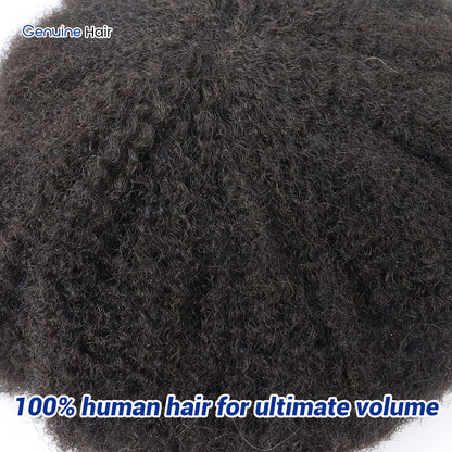 Close-up of 6mm Afro wave human hair texture and volume