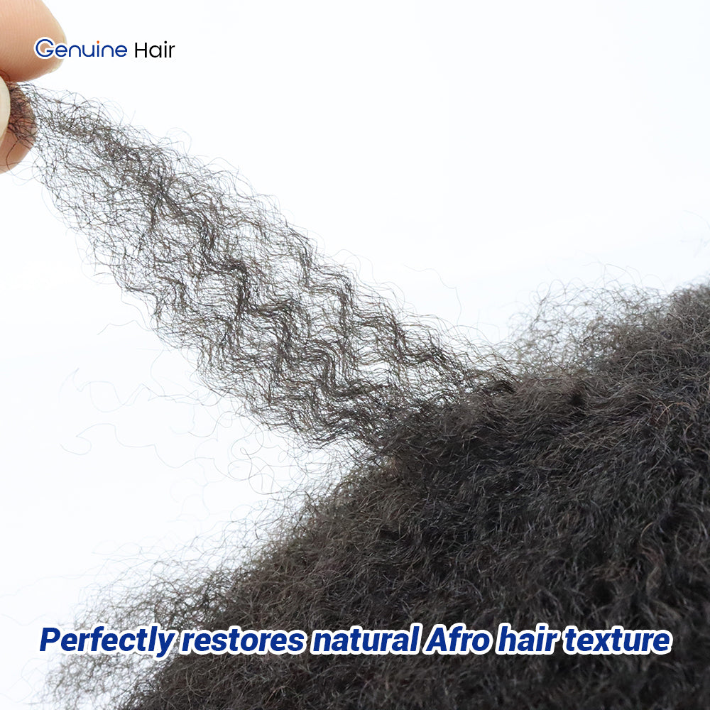 Afro Curly Toupee Black Men 4mm-12mm Thin Skin 0.06-0.08mm Full PU Base Indian Remy Human Hair 130% Density 70-80g GENUINE Brand