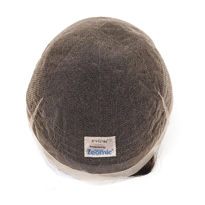 Antimicrobial Swiss lace hair system for men with Zeomic™-treated full-lace base — product view 6