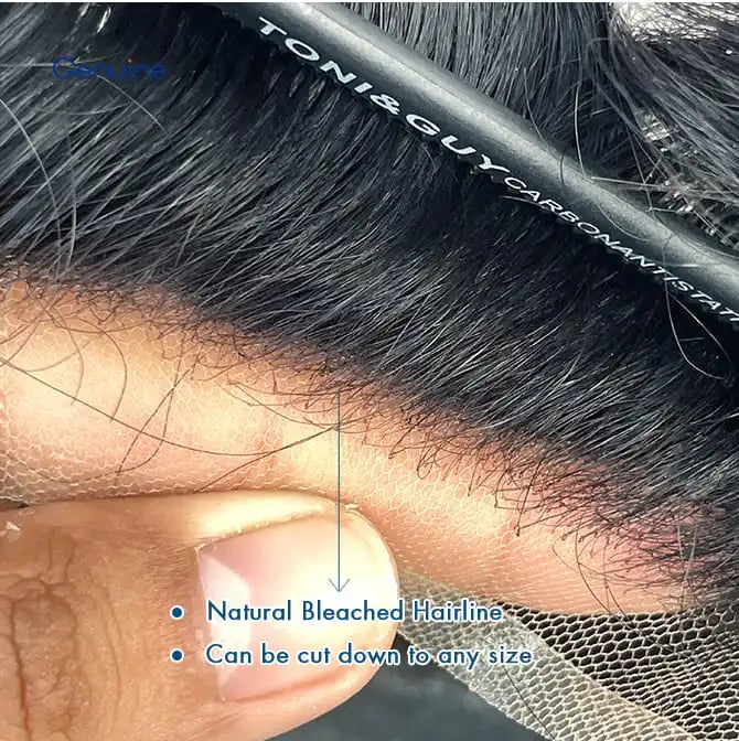 Genuine Hair | Bella G6 Elite | Spider Web Stitching Hybrid | HD Swiss Lace Breathability | Reinforced Poly Support | 100% Premium Natural Hair Toupee