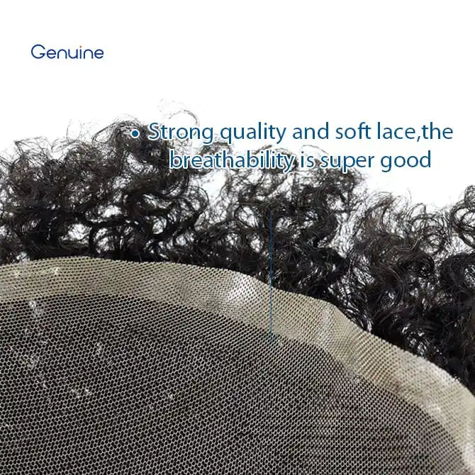 Genuine Hair | Afro Elite Hybrid | 4mm/6mm Authentic Tight Curly | Breathable French Lace Base | HD Natural Hairline | Premium Human Hair Men's Toupee