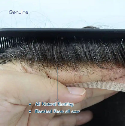 Genuine Hair | Super Fine Swiss Lace Hair System Air Lace Men for Toupee Ultra Breathable Lace Base - Swiss Lace Men's Toupee, Breathable Hair System, Undetectable Lace - Detail View 5