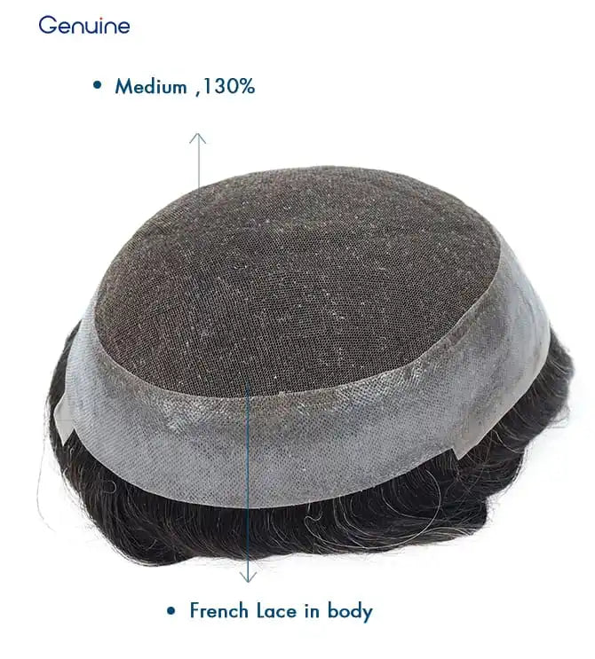 Genuine Hair | Australia Hair System Toupee for Men Lace PU Base Male Hair Prosthesis