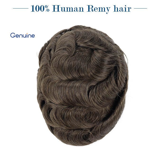 Ares Fine Mono with Skin Human Hair Hairpieces Replacement System for Men Toupees Human Hair Hairpieces