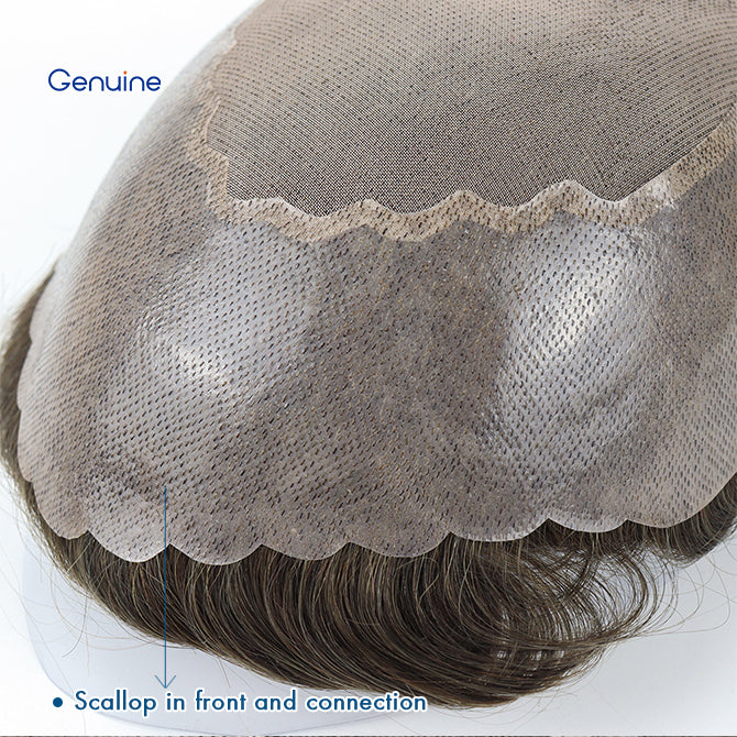 Ares Fine Mono with Skin Human Hair Hairpieces Replacement System for Men Toupees Human Hair Hairpieces