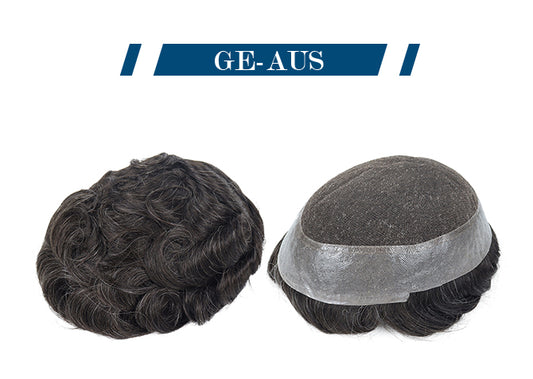 Australia Toupee SWISS Lace With 1 Inch Thin Skin PU Around Indian Human Hair Prosthesis for Men