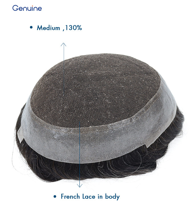 Australia Toupee SWISS Lace With 1 Inch Thin Skin PU Around Indian Human Hair Prosthesis for Men