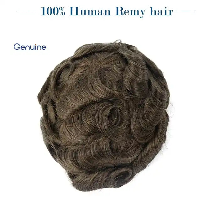 Genuine Hair | Hollywood  Elite (P238) | The Frontal Realism Hybrid | Breathable Fine Mono Center | 1" HD French Lace Front | Full Poly Perimeter Men's Toupee