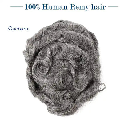 Genuine Hair | French Lace Hair System Men for Toupee - Swiss Lace Men's Toupee, Breathable Hair System, Undetectable Lace - Detail View 2