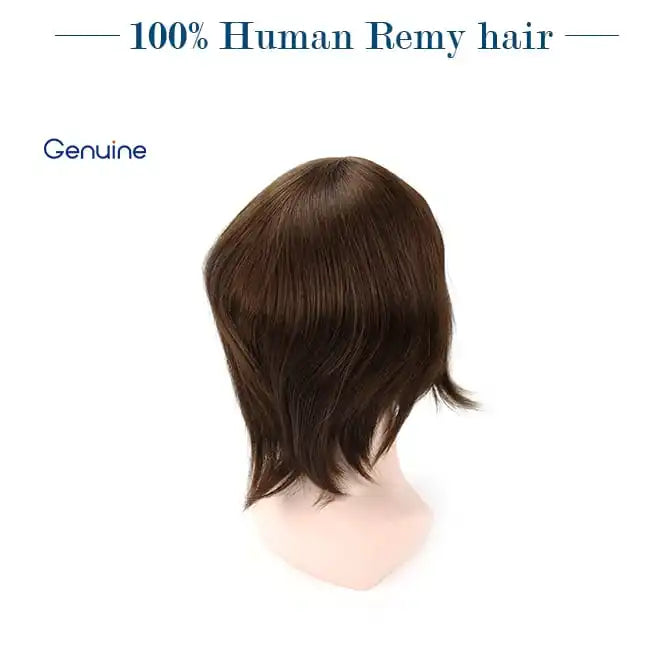 Genuine Hair | European Hair Injection Toupee 8-10mil Thin Skin Base Hair System 8inch Hair Length