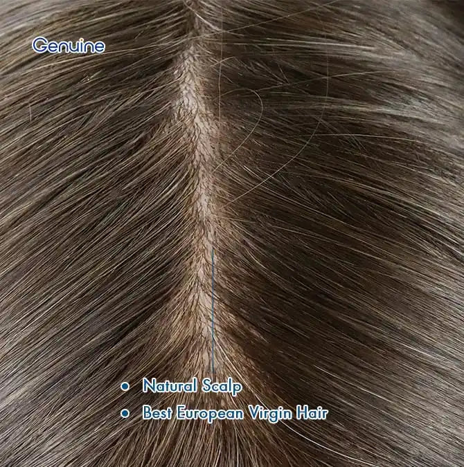 Genuine Hair | European Hair Injection Toupee 8-10mil Thin Skin Base Hair System 8inch Hair Length