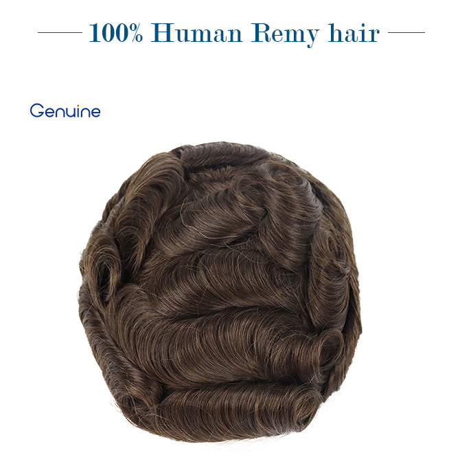 Bio Lace Front Skin Men's Toupee Thin Indian Hair Easy Wear Undetectable V-looped Cut-Away Hairpieces