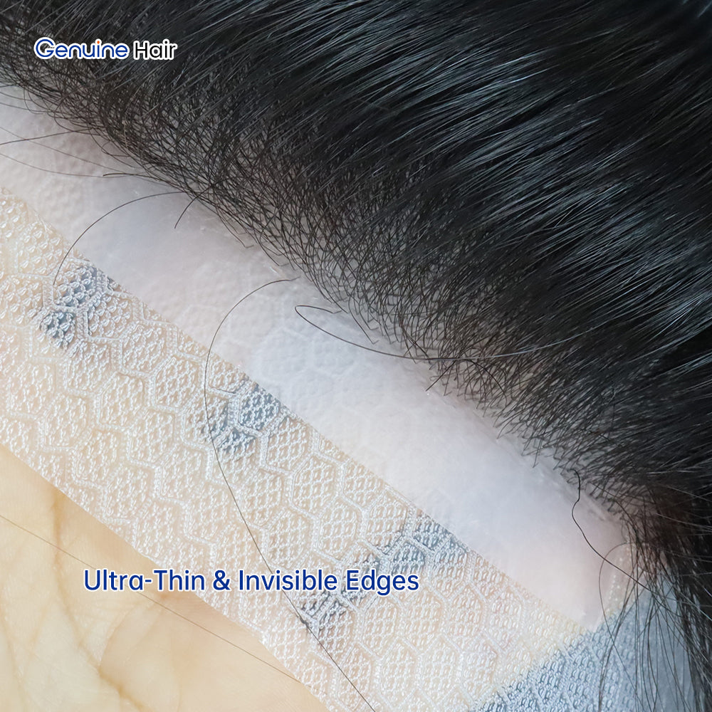 Self-Adhesive Injection PU Hair Topper for Women 100% Chinese Remy Cuticle Human Hairpiece No Glue Seamless Natural Scalp