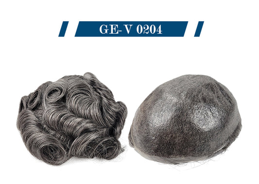 0.02mm V Loop Human Virgin Hair Toupee Mirage Wigs Super Thin Skin Hair Relplacem Men's Hair Replacement