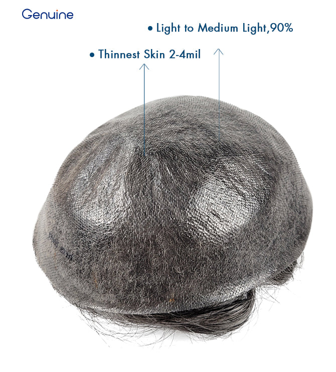 0.02mm V Loop Human Virgin Hair Toupee Mirage Wigs Super Thin Skin Hair Relplacem Men's Hair Replacement