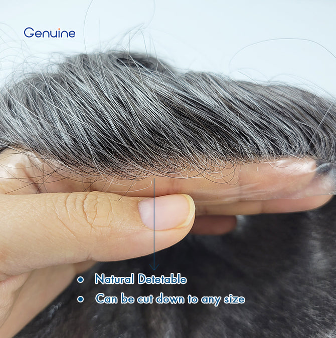 0.02mm V Loop Human Virgin Hair Toupee Mirage Wigs Super Thin Skin Hair Relplacem Men's Hair Replacement