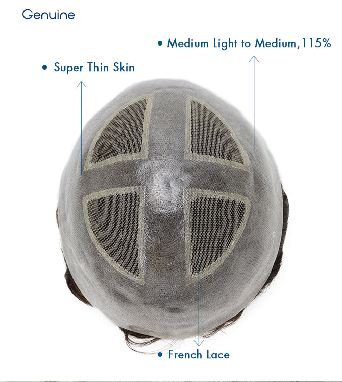 100% Human Men Capillary Prosthesis Remy Hair V-looped Polyskin Men Toupee Natural G4 Human Hair Toupee for Men