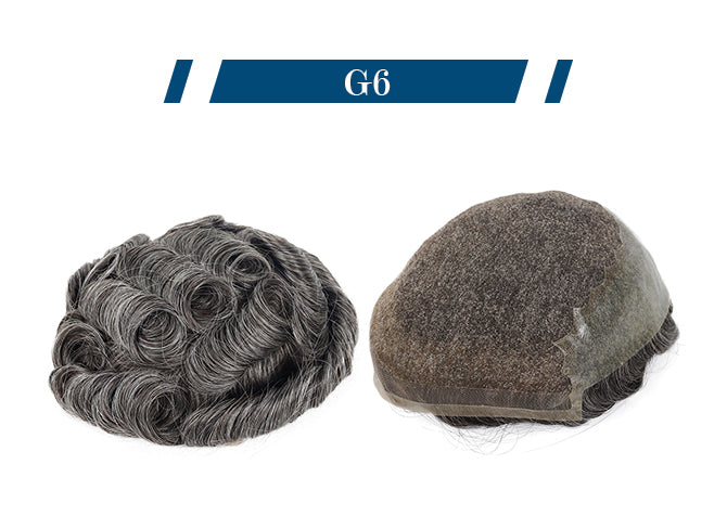 Q6 Hair Replacement System French Lace & PU Base Density Medium 130% Men's Toupee