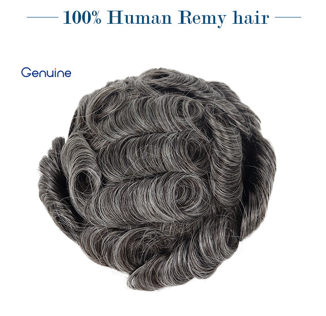 Q6 Hair Replacement System French Lace & PU Base Density Medium 130% Men's Toupee