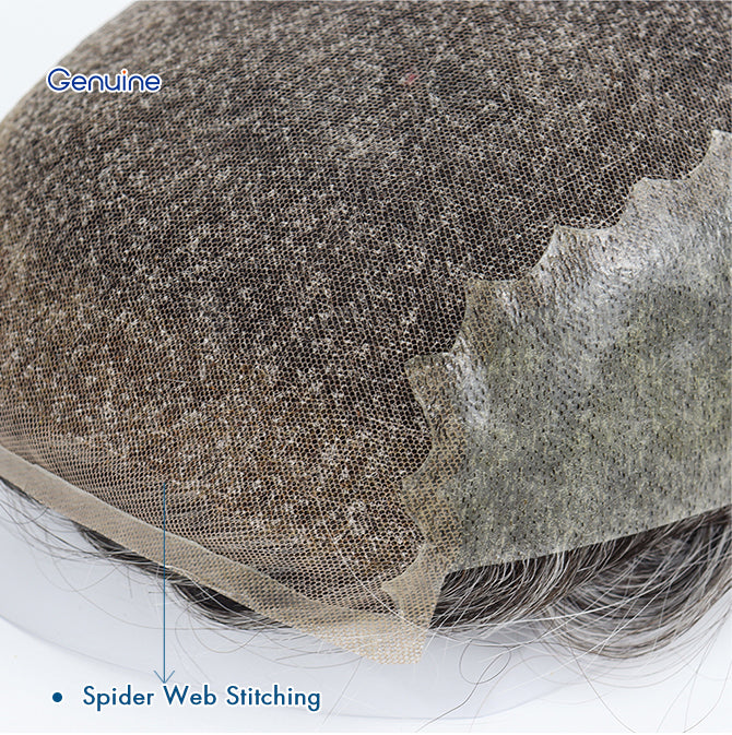 Q6 Hair Replacement System French Lace & PU Base Density Medium 130% Men's Toupee