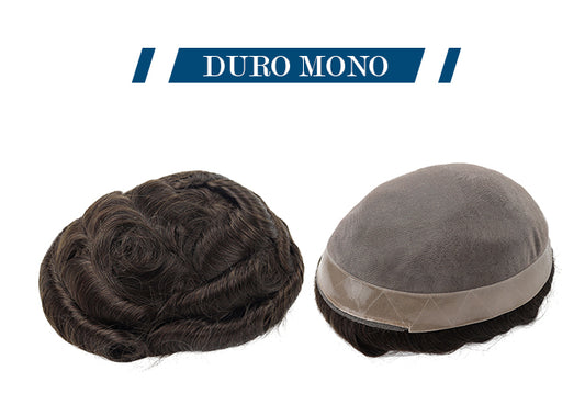 Men Toupee Fine Mono 100% Indian Human Hair Replacement System Glue Wigs for Men Toupee