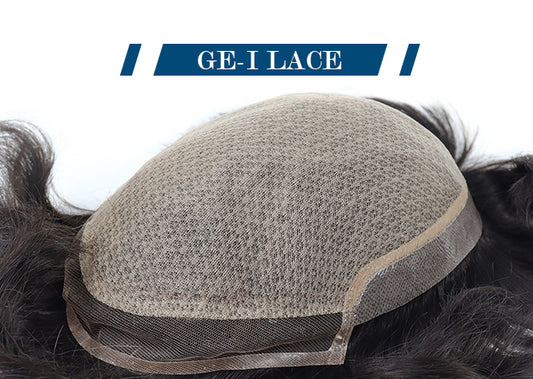 I-Lace Natural Straight Indian Remy Human Hair Silk Base Men Toupee