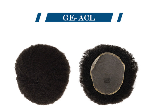 100%Human Hair Black Color 4mm Afro Kinky Curly Super Fine Full Lace Silk Top African Men Wig Toupee for Men